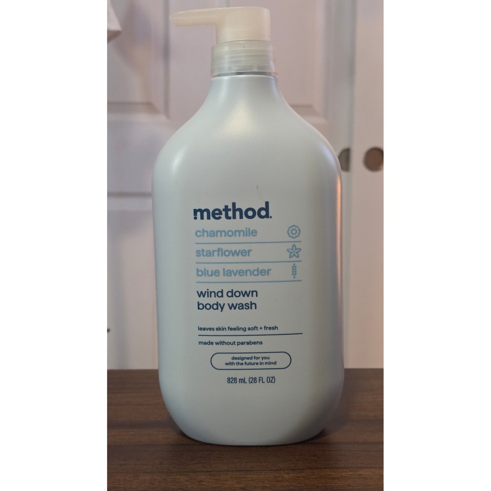 Method Wind Down Body Wash Chamomile Starflower Blue Lavender 28oz Pump Bottle